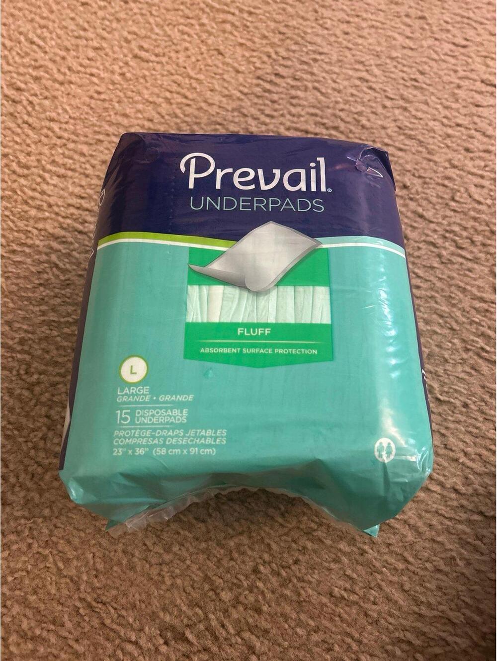 D01 Prevail Disposable Underpads size Large 23" X 36" (15 count)